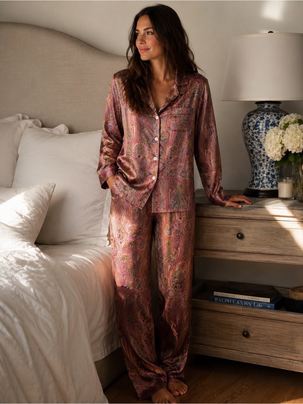 Lauren Ralph Lauren Satin Pajama Set Small